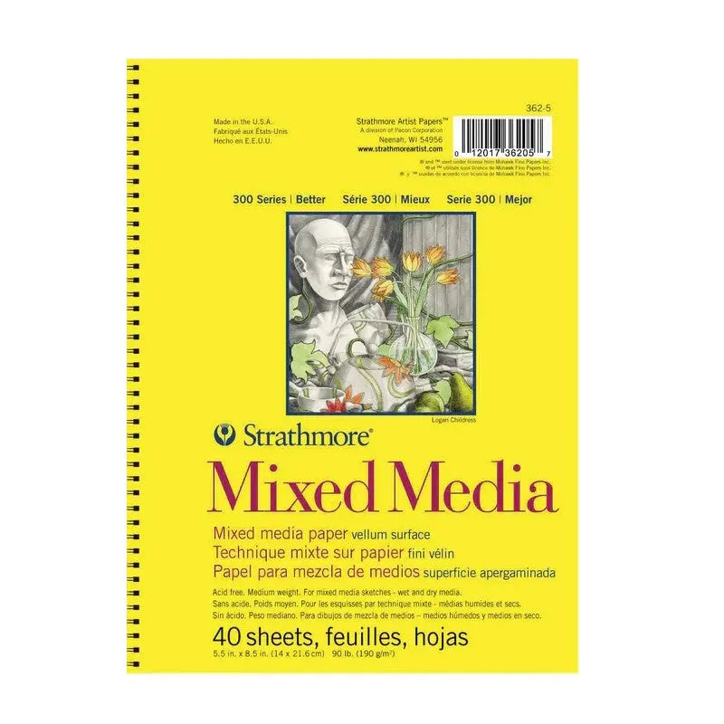 Strathmore 300 Series Mixed Media Pad 5.5x8.5 40 Sheets Gsm-190 Size-14 x 21.6 cm Strathmore